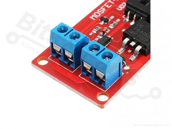 Transistor N-MOSFET IRF540 enkelvoudig board